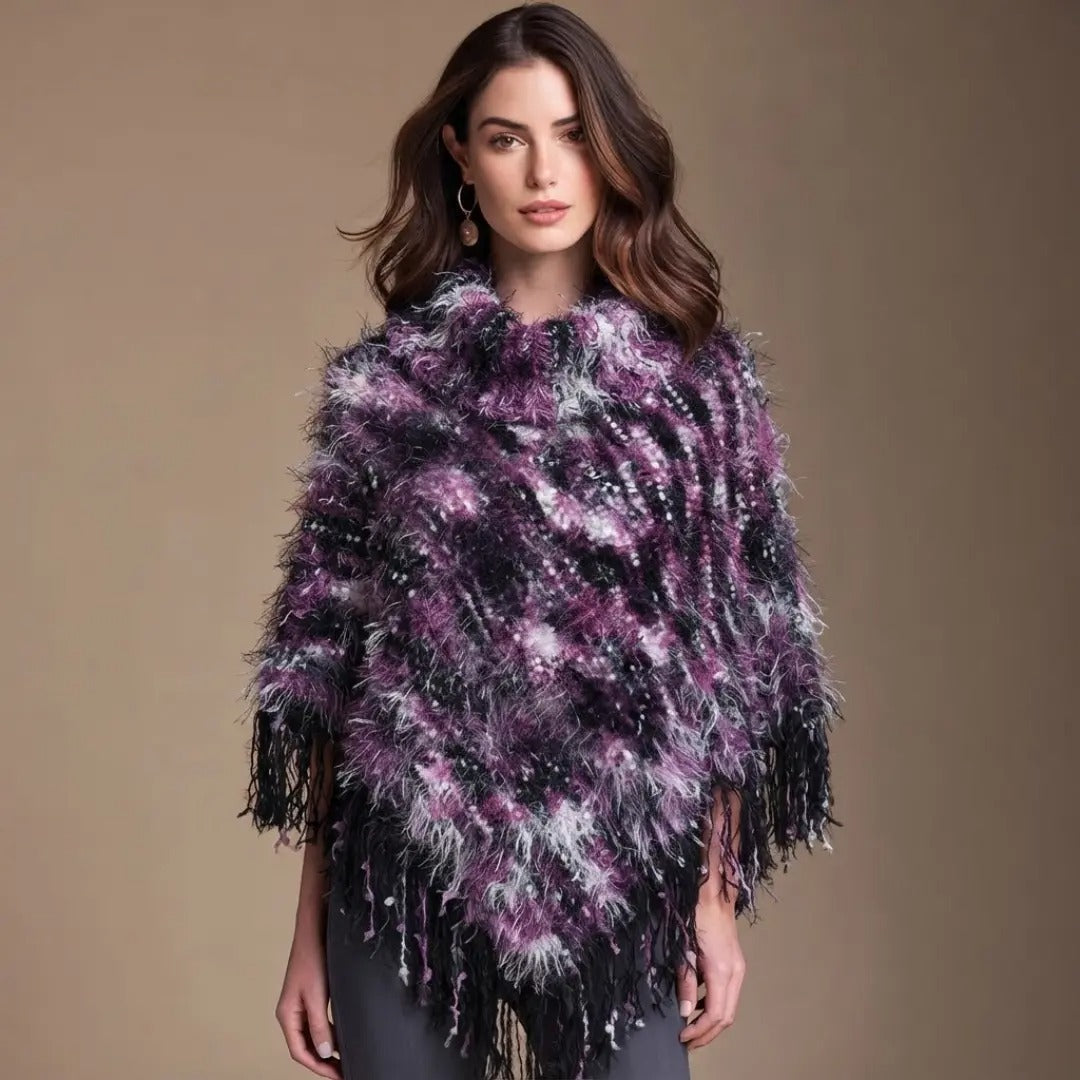 The Amethyst Dream Textured Fringe Shawl